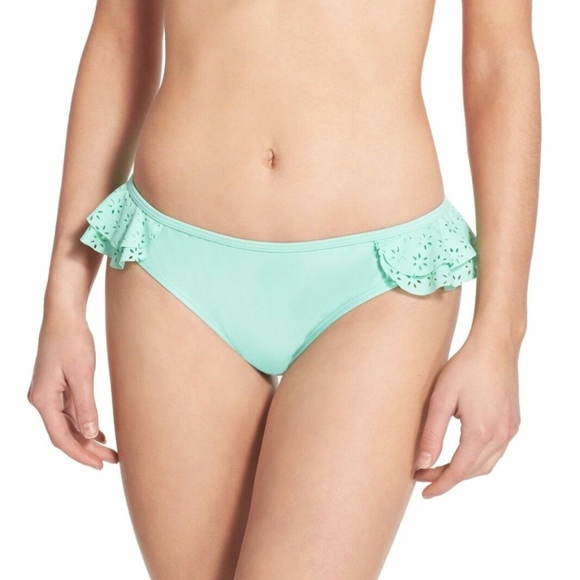 NWT BP‎ Ruffle Side Bikini Bottoms in Teal Sky [sz XS ] - Picture 2 of 3